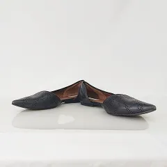 コールハーン COLE HAAN パンプス フラットシューズ ポインテッドトゥ パンチング レザー ブラック 黒 8B