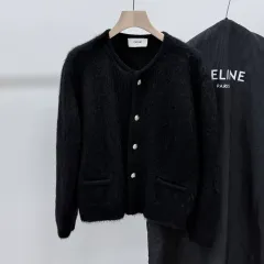 S+級/M 24SS Celine セリーヌ ブラッシュド モヘア カーディガン ブラックのサムネイル