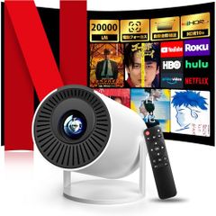 프로젝터 가정용 [영화 7년 4월 신등장! 밝기 플러스 20000LM＆전동 포커스＆자동 사다리꼴 보정＆4K 대응] 프로젝터 소형 Wi-Fi6 순간 접속 천장 투영 1080P Bluetooth5.4 HI-FI 스피커 내장 단거리 투영 c295173a