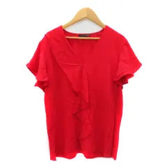 タラジャーモン  TARA JARMON カットソー 半袖 Vネック オーバーサイズ 36 S 赤 レッド /YK37のサムネイル