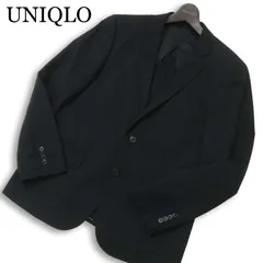 【美品】UNIQLO ユニクロ 春夏★ SLIM FIT ストレッチ ウール テーラード ジャケット Sz.46 メンズ 黒