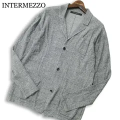INTERMEZZO インターメッツォ レナウン 春夏★ 麻 リネン混 アンコン メランジ テーラード ジャケット Sz.L メンズ グレーのサムネイル