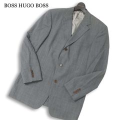 ヒューゴボス HUGO BOSS チェック ジャケット ネイビー - メルカリ
