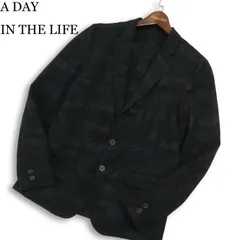A DAY IN THE LIFE ユナイテッドアローズ 春夏★ 背抜き カモフラ 迷彩 総柄 テーラード ジャケット Sz.M メンズ 黒のサムネイル