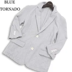 BLUE TORNADO トルネードマート 春夏★ 七分袖 アンコン ストレッチ テーラード ジャケット Sz.M メンズ 灰 グレーのサムネイル