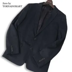 Zero by TORNADOMART トルネードマート 春夏 リネン&コットン★ カノコ ジャージー アンコン ジャケット Sz.L　メンズ 紺