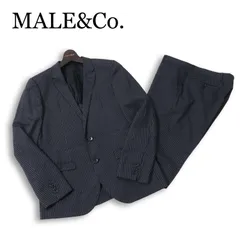 MALE&Co. タカキュー 春夏 背抜き★ ストレッチ ウォッシャブル ストライプ セットアップ スーツ Sz.Y5 メンズ 紺 ビジネス