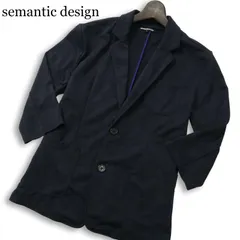 semantic design セマンティック デザイン 春夏★ 七分袖 花柄 総柄 アンコン テーラード ジャケット Sz.L メンズ ネイビーのサムネイル