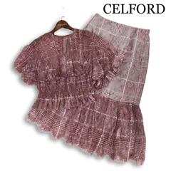 CELFORD セルフォード 春夏★ 半袖 レース シースルー ブラウス & マーメイド スカート セットアップ Sz.36/38 レディースのサムネイル