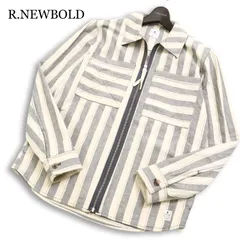 R.NEWBOLD ポールスミス 春夏 コットン100％★ ジップアップ ストライプ シャツジャケット ブルゾン Sz.M メンズのサムネイル