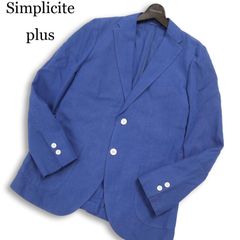 美品、リネン混】シンプリシテプリュス テーラードジャケット ネイビー 