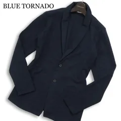 BLUE TORNADO トルネードマート 春夏★ ショールカラー スリム アンコン ジャケット Sz.M メンズ ネイビーのサムネイル
