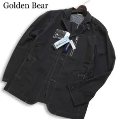 【新品 未使用】 Golden Bear ゴールデンベア 春夏★ 麻 リネン混 背抜き ストライプ サファリ ジャケット Sz.L メンズ 灰のサムネイル
