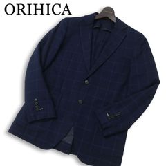 大きいサイズ】オリヒカ セットアップスーツ ウィンドウペン ネイビー