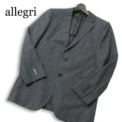 allegri アレグリ 春夏 背抜き★ GUABELLO イタリア生地 ストライプ テーラード ジャケット 日本製 Sz.98AB6 メンズ グレーのサムネイル