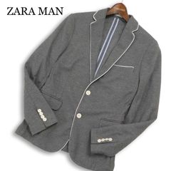 ZARA MAN ザラマン ツイード調 テーラードジャケット グレー 46 秋冬 