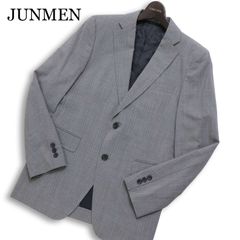 JUNMEN 美品 ツイードヘリーボーンエルボーパッチウールテーラード 