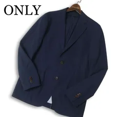 ONLY オンリー 春夏★ アンコン テーラード ジャケット Sz.38 メンズ 紺 ネイビー ビジネス ビジカジのサムネイル