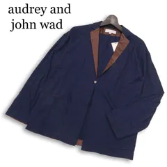 【新品】 audrey and john wad オードリーアンドジョンワッド 春夏★ アンコン ジャケット カーディガン Sz.L メンズ 紺のサムネイル