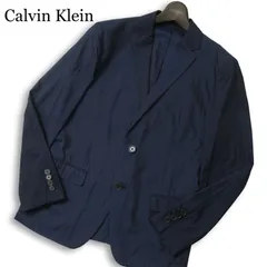 Calvin Klein カルバンクライン 春夏★ アンコン テーラード ジャケット Sz.34 メンズ 紺 ネイビー