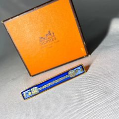 美品 希少 HERMES エルメス エマイユ ブルー&ゴールド マルチカラー