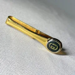 廃盤 GUCCI グッチ インターロッキングG GGロゴ ブラック＆ゴールド ヴィンテージネクタイピン タイピン タイバー メンズアクセサリーのサムネイル