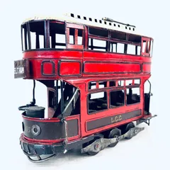【レトロ】ブリキ　二階建　路面電車　イギリス　ビンテージのサムネイル