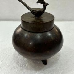 能作吉秀 小鳥香炉 鍋長色 高岡銅器 596g 茶道具 香道具 Q2994 - メルカリ