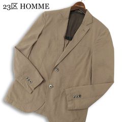 美品】23区 HOMME シアサッカー テーラードジャケット ネイビー 近年 