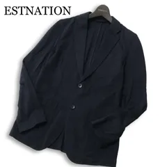 ESTNATION エストネーション 春夏★ アンコン 鹿の子 ストレッチ テーラード ジャケット Sz.S メンズ ネイビーのサムネイル