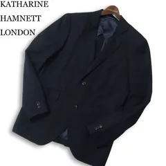 KATHARINE HAMNETT LONDON キャサリン ハムネット 春夏★ 背抜き テーラード ジャケット Sz.L メンズ 紺 ネイビーのサムネイル