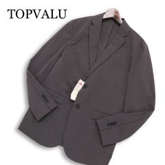 TOPVALU✨シアサッカー ジャケット 凹凸 ギンガムチェック 洗える 茶 L 