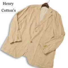 Henry Cotton's ヘンリーコットンズ 春夏 麻 リネン★ テーラード ジャケット ブレザー Sz.58 メンズ 大きいサイズ 特大のサムネイル