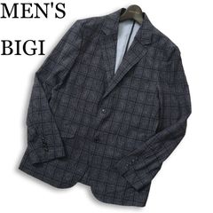 良品】bluehills テーラードジャケット L ダークグレー 濃灰 総柄 