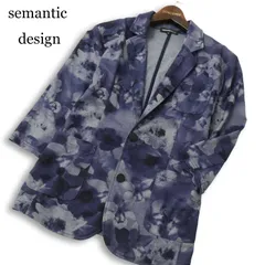 semantic design セマンティック デザイン 春夏★ 花柄 フラワー 総柄 7分袖 テーラード ジャケット ブレザー Sz.M メンズのサムネイル