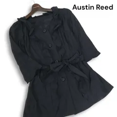 Austin Reed オースチンリード 春夏★ ウエストリボン 7分袖 フリル シャツ チュニック Sz.40 レディース 黒のサムネイル