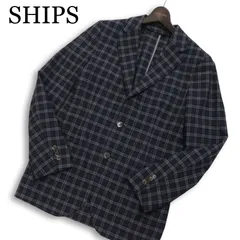 SHIPS シップス 春夏 HAVANA by Morzotto生地 ウール★ チェック テーラード ジャケット ブレザー Sz.M メンズ 日本製のサムネイル