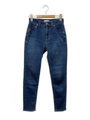 ヤヌーク 雑誌掲載 ワイドフレア ストレッチデニムパンツ 革ラベル ICE