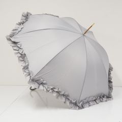 グレイシーのフリルたっぷり晴雨兼用日傘シルバーグレー - メルカリ