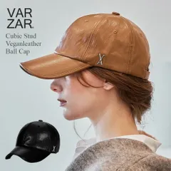 VARZAR バザール VA Cubic Stud Veganleather Ball Cap 韓国 帽子 キャップ 深め ヴィーガンレザーのサムネイル
