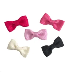 50個セット 手芸 5色 裁縫 3cm (グログラン ミニリボンパーツ ピンク) 【ラッピングファクトリー】