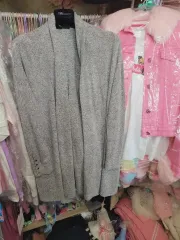 グレー ロング カーディガン