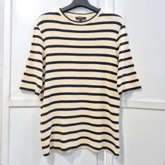 マッシモ ドゥッティ ストライプ ニット半袖Tシャツ (66 スリム77)のサムネイル