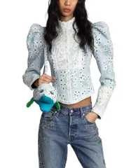 アナスイ レディース アウター ジャケット・ブルゾン Anna Sui Morninglory Brocade Victorian Jacket Sky Blue Multi ブルーのサムネイル