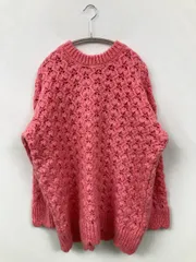 ZARA ザラ ニット/セーター USA XS-S ピンク 無地 ミドル丈 長袖 クルーネック(丸首) レディース