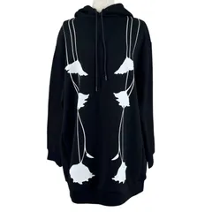 極美品▲PRADA プラダ 2020SS 134615 オーバーシルエット フーディー パーカー ブラック XS イタリア製 正規品 レディースのサムネイル
