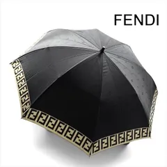 美品 FENDI フェンディ ズッカ 折りたたみ 傘 雨具 FF ロゴ ブラック ゴールド ブランド 小物 レディース r1424のサムネイル