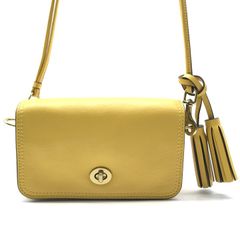 美品】COACH ショルダーバッグ イエロー タッセル付き 海外限定品 