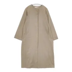 evam eva E191T035 Raglan Sleeve Long Coat ラグランスリーブ ノーカラー 薄手 コート ベージュ レディース エヴァムエヴァ【中古】6-0513M∞のサムネイル