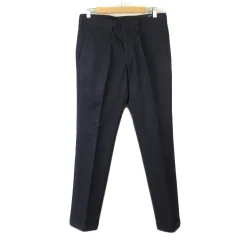 ランズエンド LANDS' END slim fit パンツ テーパード 1タック コットン 82 紺 ネイビーのサムネイル